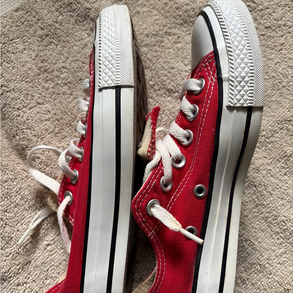 Converse Red Low Top Canvas Slip-On Sneakers - Picture 3 of 11